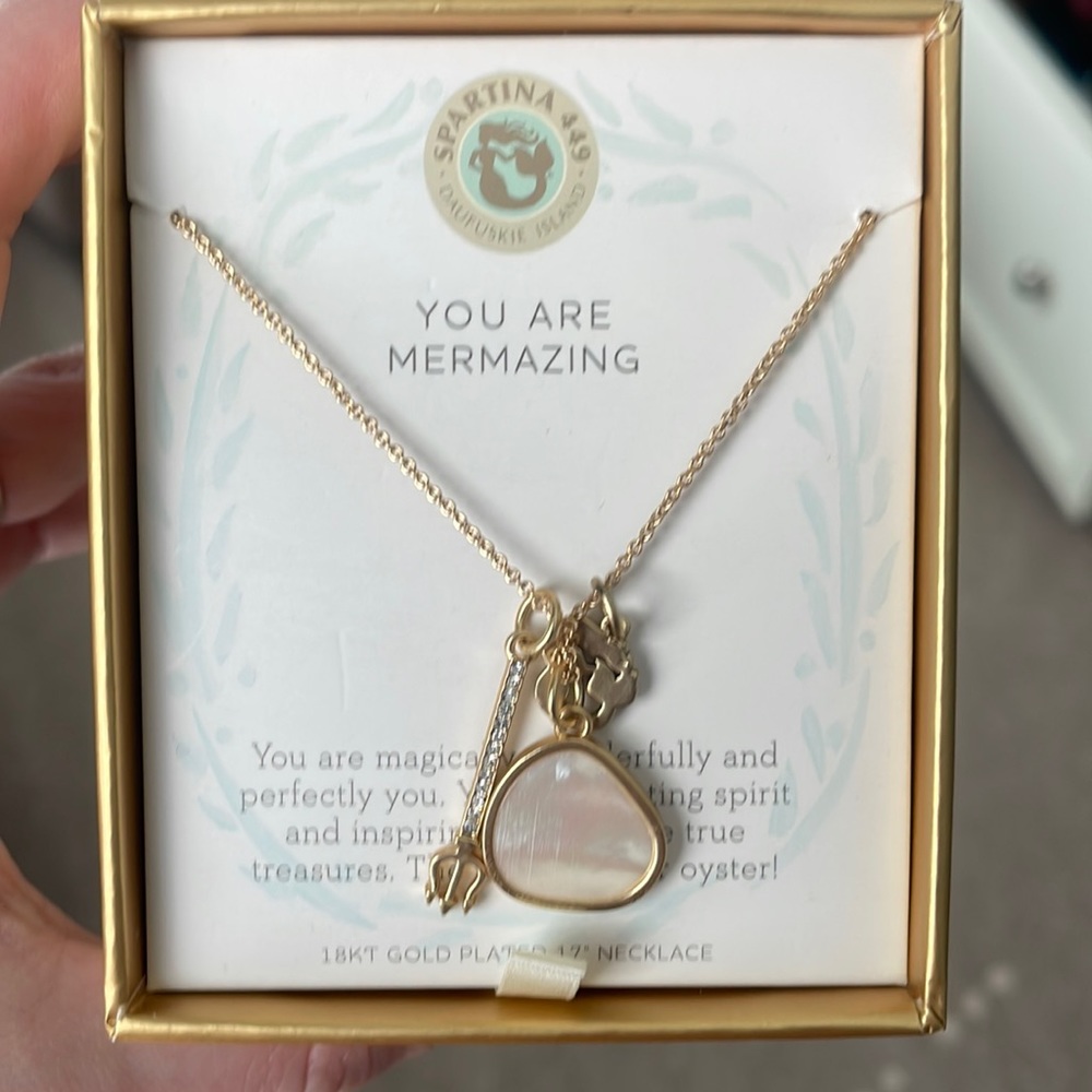 Sea La Vie 18kt gold plated 17” necklace with charms
